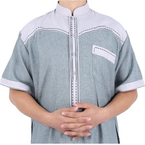 2020 Stand Collar Cotton Thobe Arabic Men Muslim Clothing for Ramadan